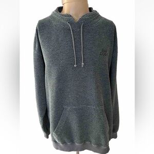 Big Dogs Green Textured Waffle Knit Hoodie Sweatshirt